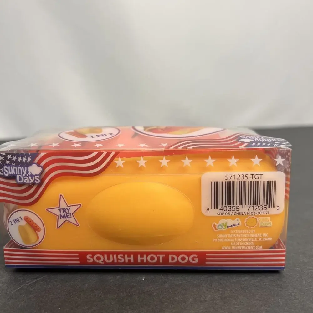 TOYMENDOUS SUNNY DAYS SQUISH HOT DOG Viral Summer Squishy Toy 2026 4th Of July